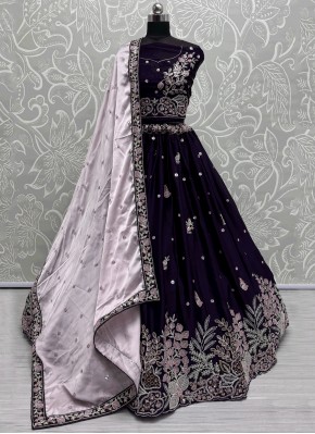 Sunshine Fancy Purple Silk Lehenga Choli