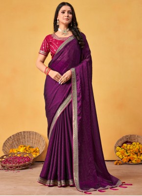 Sunshine Silk Purple Classic Saree