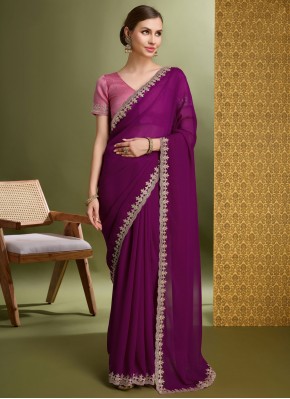 Superlative Faux Georgette Cutwork Traditional Saree