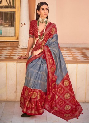 Superlative Grey Contemporary Saree