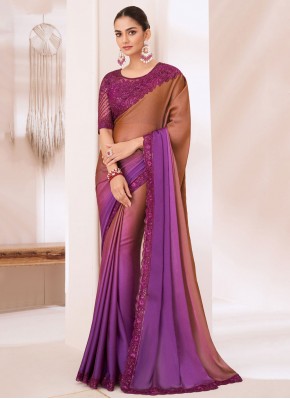 Surpassing Chiffon Rust Shaded Saree