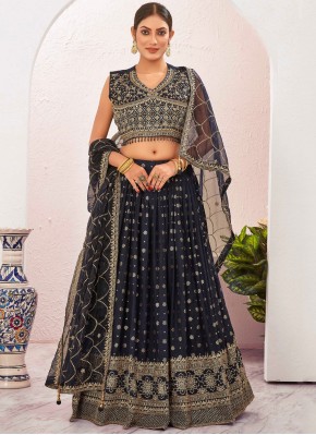 Swanky Navy Blue Readymade Lehenga Choli