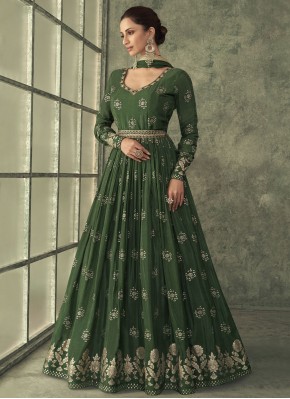 Tempting Embroidered Readymade Gown