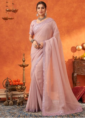 Thrilling Lavender Border Trendy Saree