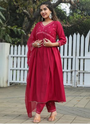 Tiptop Poly Silk Embroidered Rani Trendy Salwar Ka