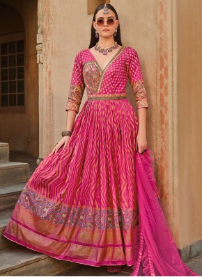 Topnotch Pink Floor Length Gown