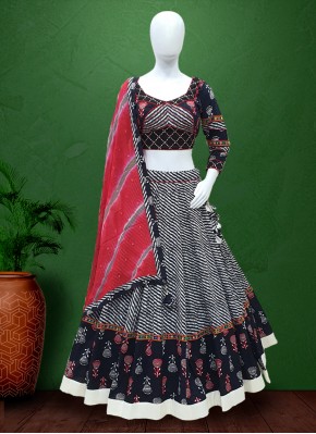 Traditional Print Cotton Garba Wear Chaniya Choli
