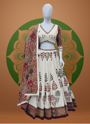 Traditional Print Cotton Garba Wear Chaniya Choli