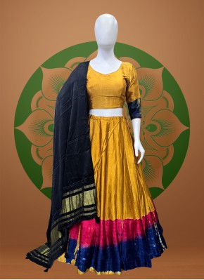 Traditional Print Gajji Silk Garba Wear Chaniya Choli