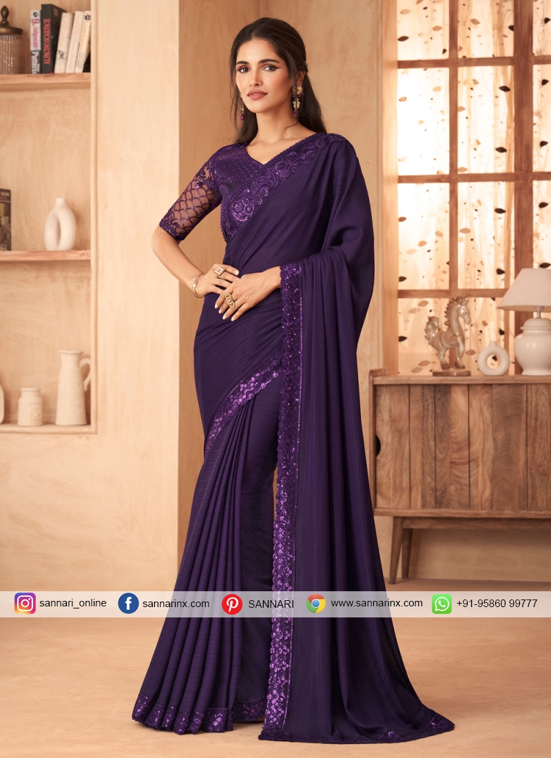 Buy Bahaar Irish Purple Saree Set by JIGAR MALI at Ogaan Online Shopping  Site