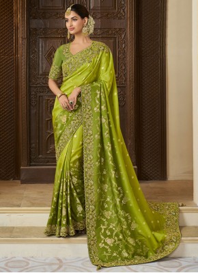 Trendy Saree Stone Viscose in Green