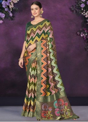 Tussar Silk Multi Colour Traditional Saree