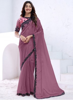 Urbane Mauve  and Wine Designer Saree