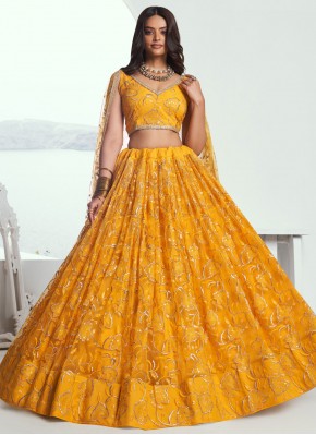 Urbane Orange Sangeet Trendy Lehenga Choli