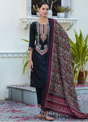 Urbane Silk Blend Black Trendy Salwar Kameez