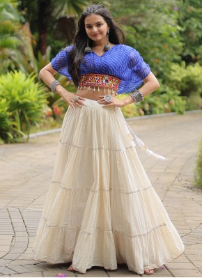 Versatile Off White Readymade Lehenga Choli