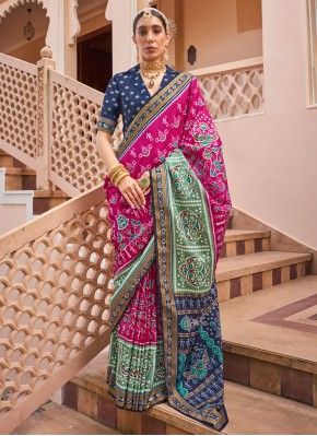 Vibrant Printed Silk Classic Saree