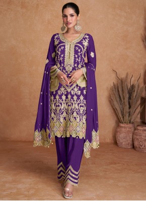 Violet Color Designer Salwar Kameez