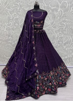 Violet Sangeet Chinon Trendy Lehenga Choli