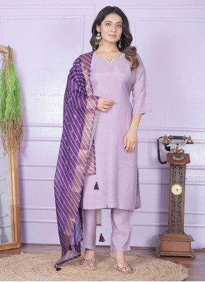 Viscose Purple Handwork Designer Salwar Suit