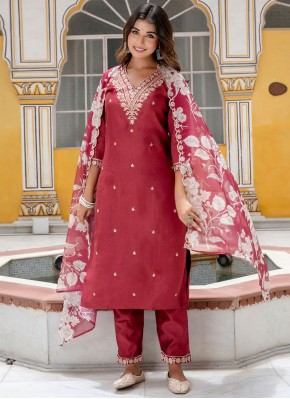 Viscose Readymade Salwar Kameez in Maroon