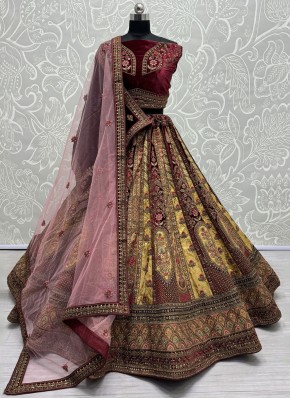 Vivacious Gold Patchwork Trendy Lehenga Choli