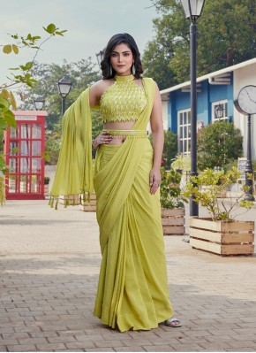 Vivacious Hand Work Ready Pleated Saree