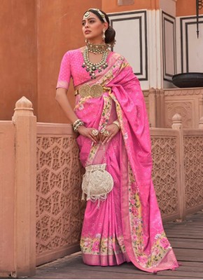 Vivacious Pink Ceremonial Designer Saree