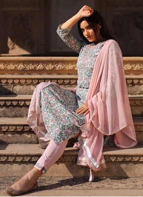 Voguish Cotton Embroidered Trendy Salwar Suit