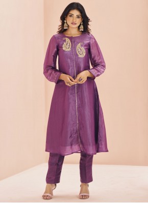 Voguish Purple Organza Casual Kurti