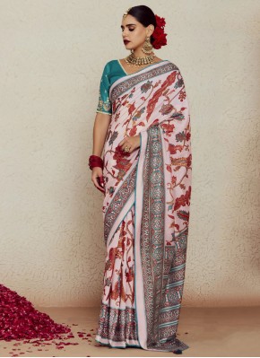 Weaving Brasso Traditional Saree in Pink