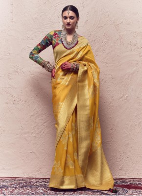 Weaving Pure Crepe Contemporary Style Saree in Mus