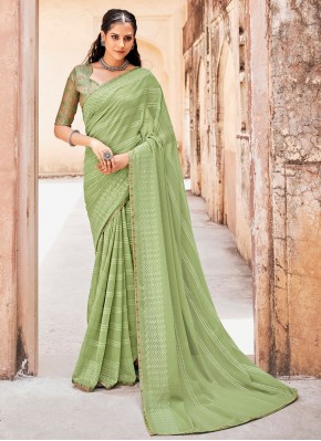 Weight Less Trendy Saree in Sea Green