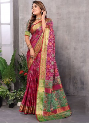 Whimsical Rani Weaving Traditional Saree