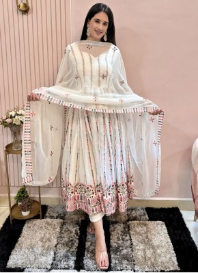 White Ceremonial Trendy Salwar Kameez