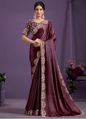 Wine Color Trendy Saree