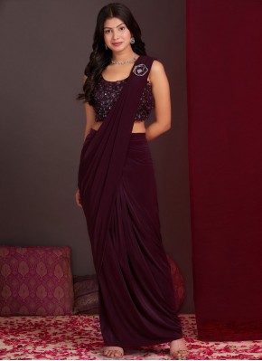 Wine Silk Classic Saree