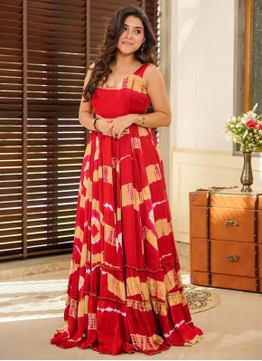 Winsome Digital Print Rayon Trendy Gown