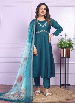 Winsome Teal Readymade Salwar Kameez