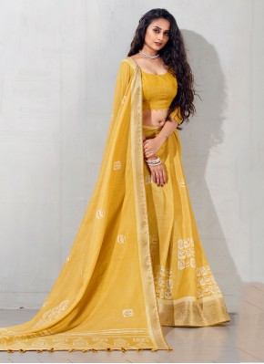 Yellow Ceremonial Trendy Saree