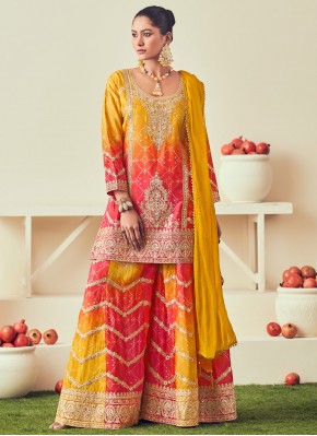 Yellow Embroidered Party Trendy Designer Salwar Kameez