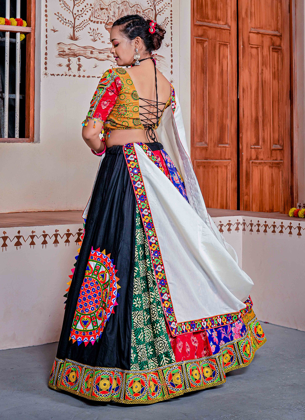 Breezy Navy Blue Embroidered Faux Blooming Festive Wear Lehenga Choli With  Koti