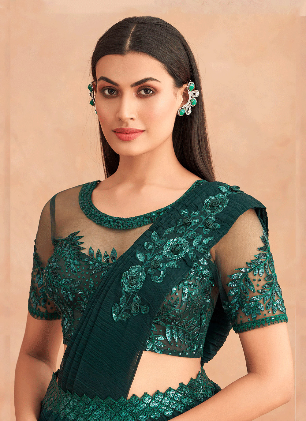 fabulous-royal-blue-turquoise-lehenga-saree- | Lehenga style saree, Saree  designs, Lehenga saree